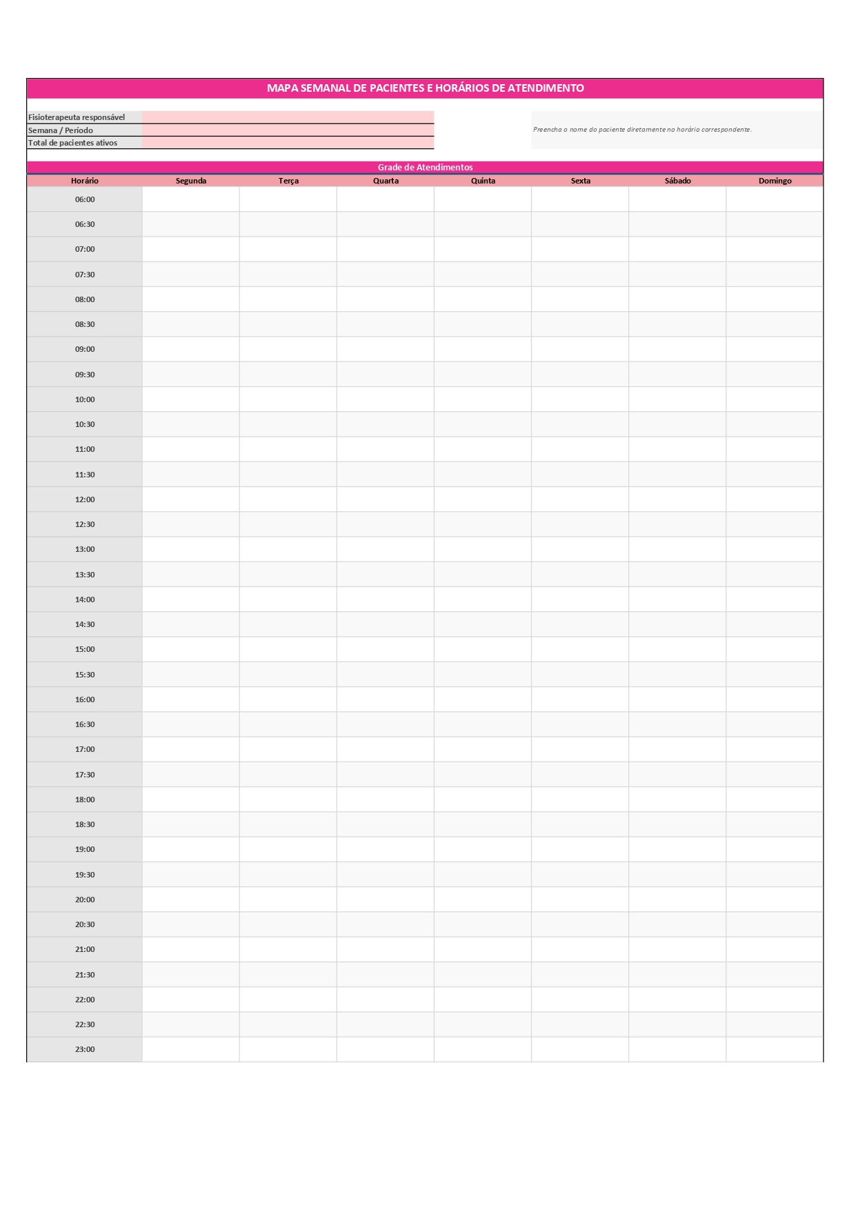 Preview da Agenda de Atendimentos oferecida como bônus
